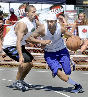 Blood, sweat, determination and an abundance of trash talk thrown in for good measure was the recipe for exciting basketball in the 27th annual Dolphin Classic 4-on-4 outdoor basketball tournament at Thompson Community Centre over the weekend.