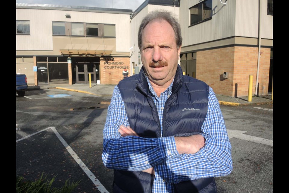 Bill Zylmans, outside of Richmond Provincial Court on Monday afternoon. Alan Campbell photo