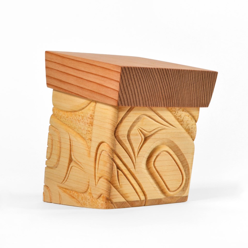 James Michels, bentwood box, carving