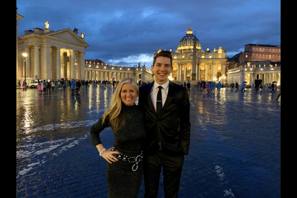 Burnaby's Rosemary Siemens and Eli Bennett in Vatican City, where they recently performed for an international conference of Christian leaders.