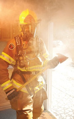 Whistler firefighter Tony Del Bosco at work.