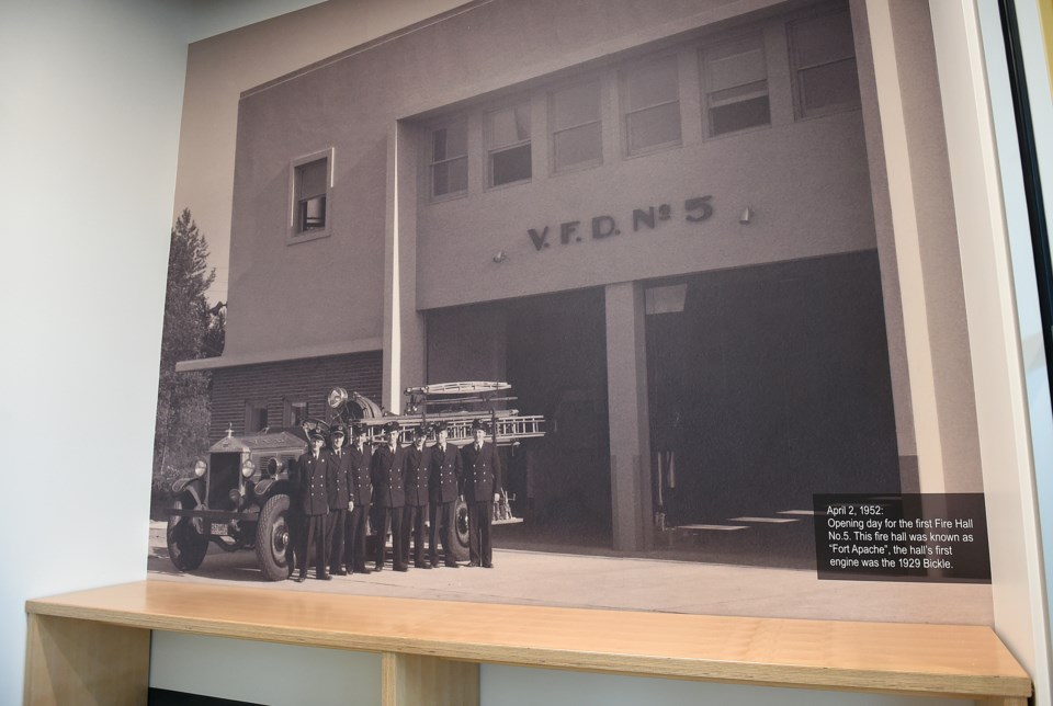 Historical images are foudn throughout the new firehall. Photo Dan Toulgoet