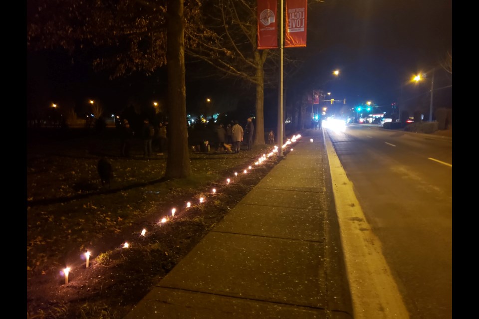 A candlelight vigil was held Friday evening to remember Ladner’s Robbie Oliver who was killed in a tragic accident Thursday night.