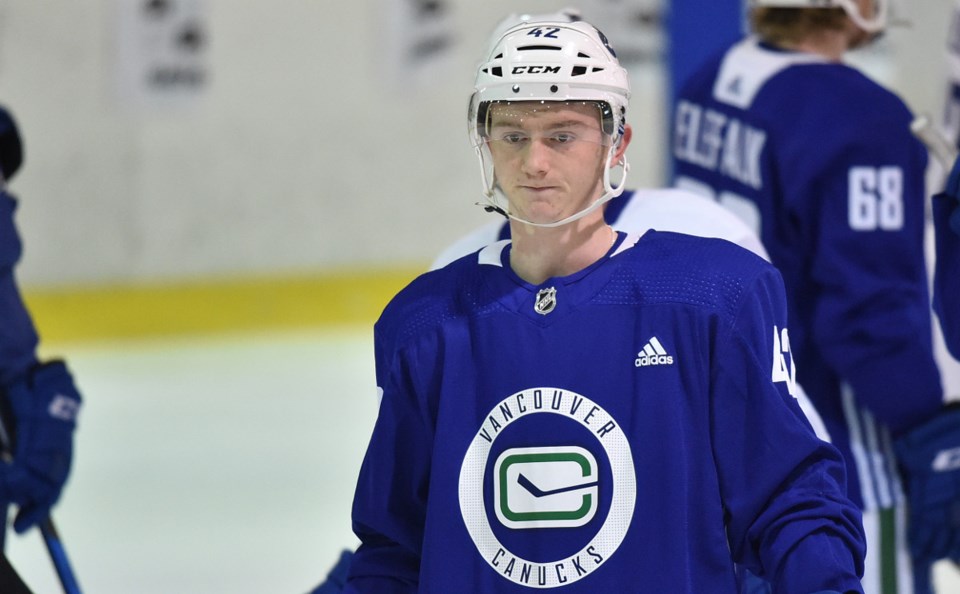 Tyler Madden at Canucks 2019 summer development camp.