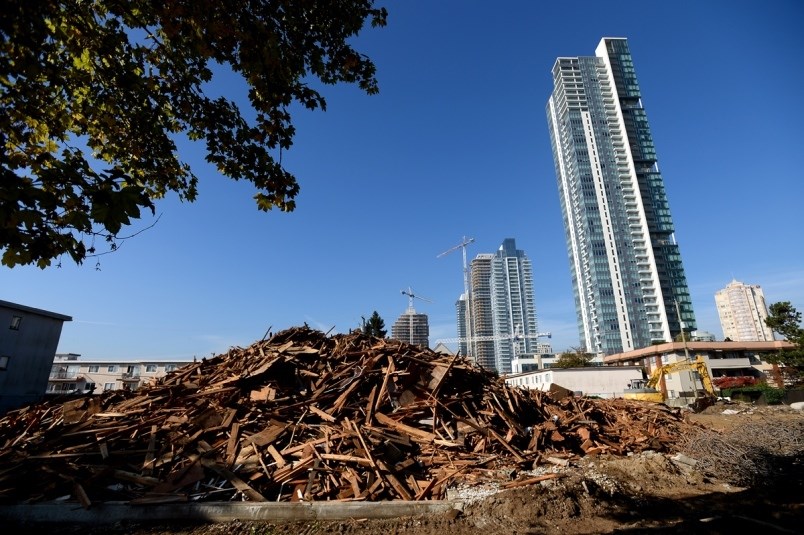 Rental units on Sussex Avenue at Metrotown were demolished to make way for new condos.