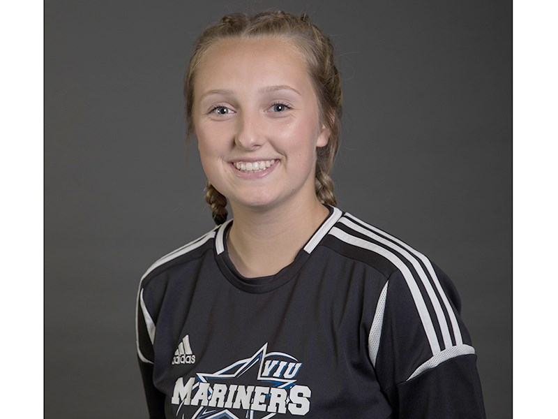 STAR ROOKIE: Taylor Kinley, who is attending her first year of university at Vancouver Island University Nanaimo, was named Rookie of the Year in women’s soccer for the Pacific Western Athletics Association. Kinley is from Powell River, and hopes to return when she completes her post-secondary education. Contributed photo