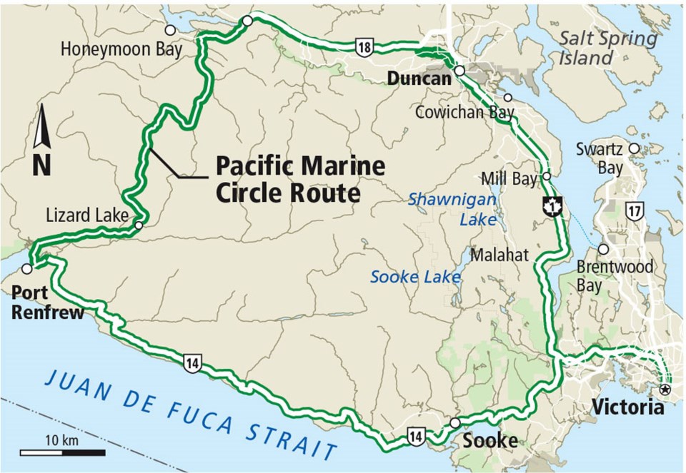 Pacific Marine Circle Route map