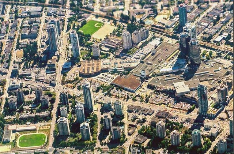 Metrotown, aerial photo, downtown