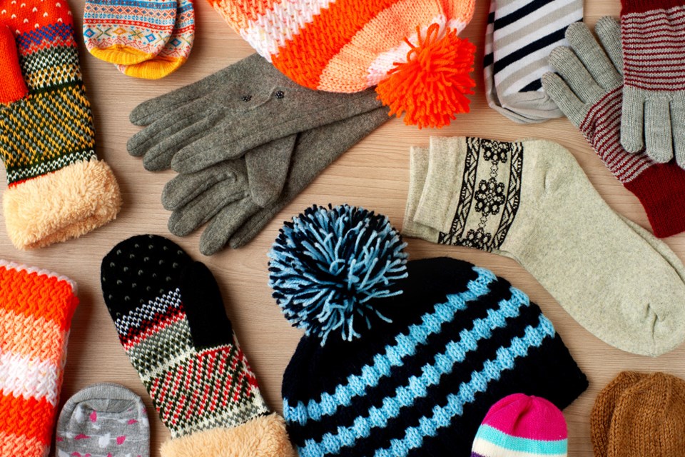 socks, mittens, hats