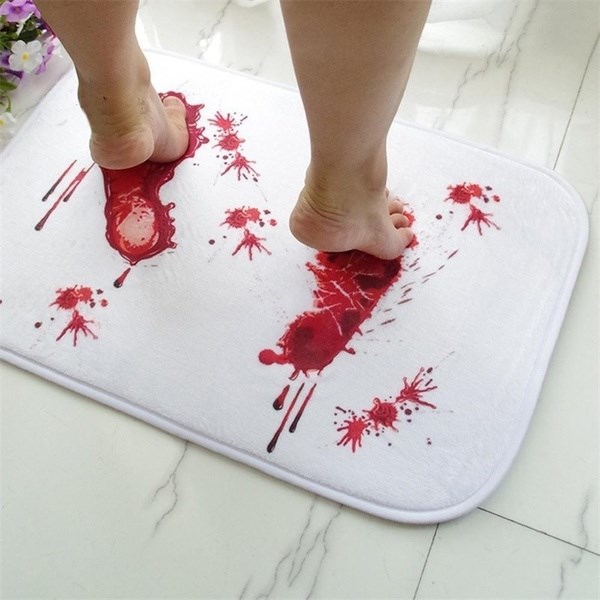 bloody bath mat