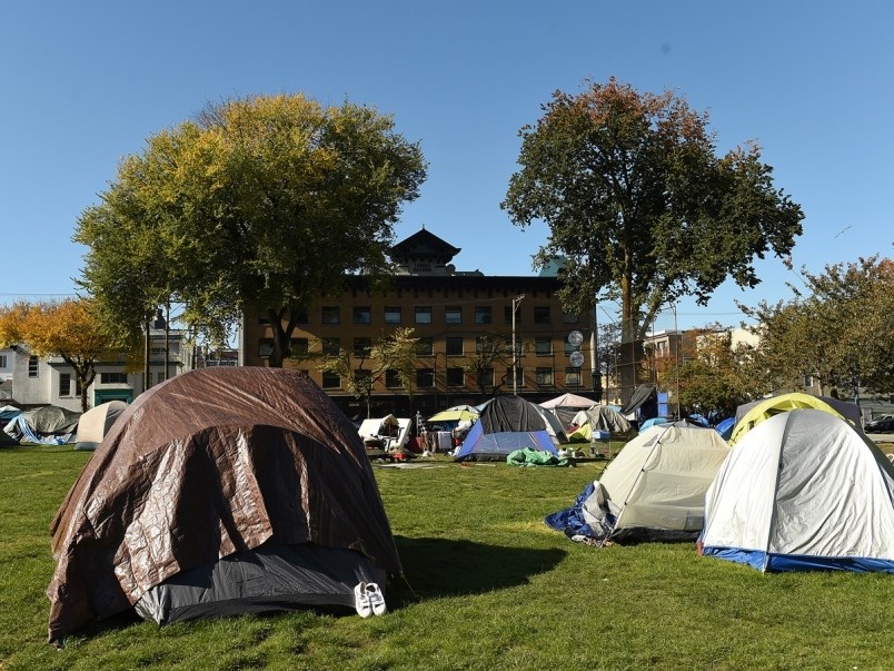 The encampment at Oppenheimer Park has been there in varying degrees for more than 18 months.