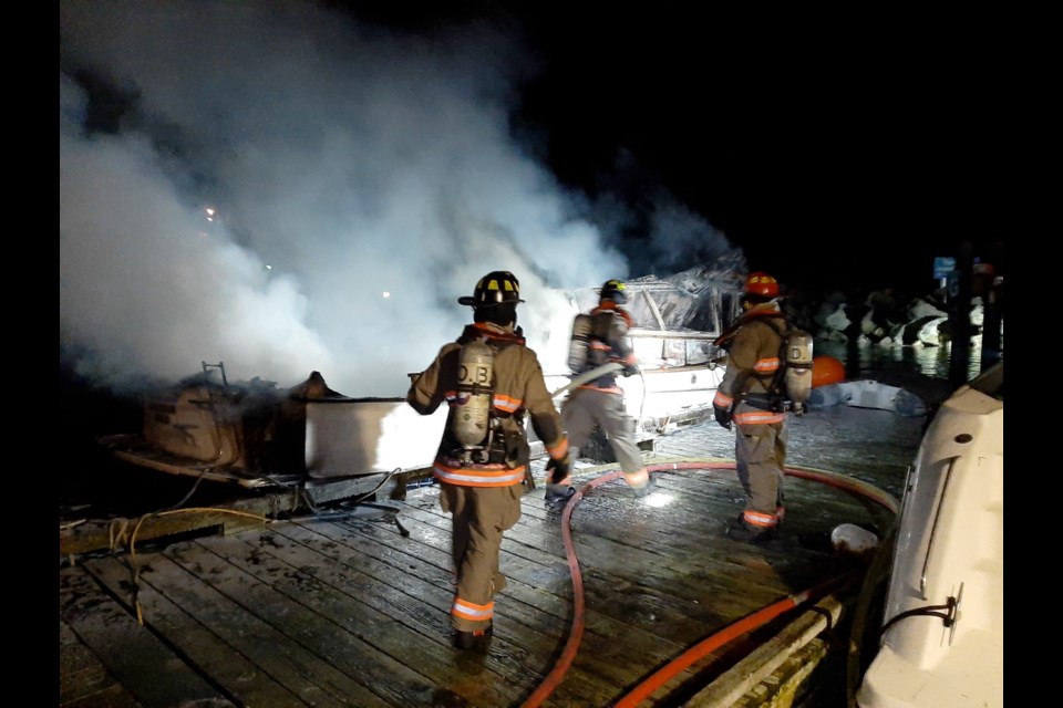 &ntilde;Flames were visible stem to stern,&icirc; said Oak Bay Assistant Fire Chief Cam Thomson of a boat fire at Oak Bay Marina on Wednesday, Dec. 18, 2019.