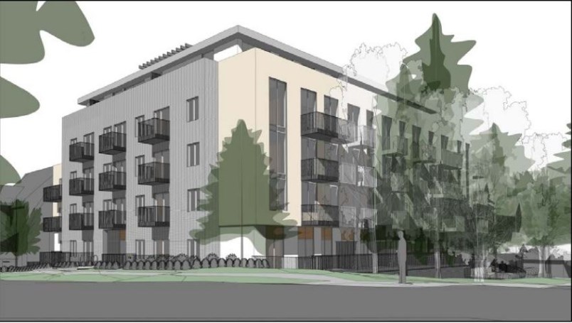 A rendering of Jameson Development’s five-storey rental building plan for 1805 Larch St. Rendering J