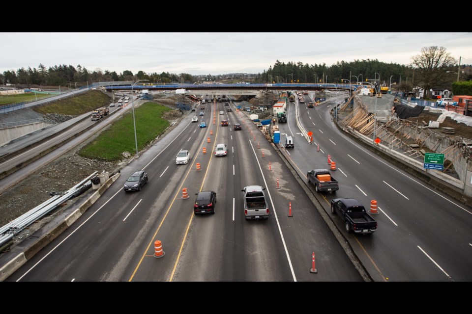 Traffic flows unimpeded on the just-opened Trans-Canada Highway underpass at McKenzie Avenue. Dec. 19, 2019