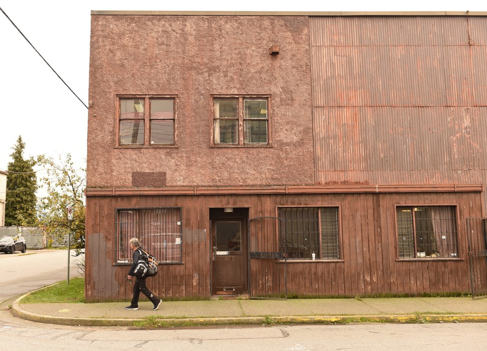 Many of the industrial buildings found in False Creek Flats are in a state of disrepair. Photo Dan T