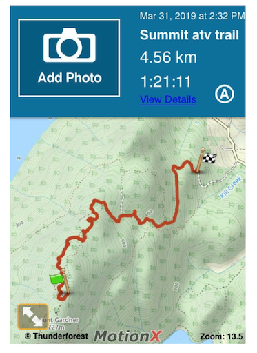 The trail route in the proposal.