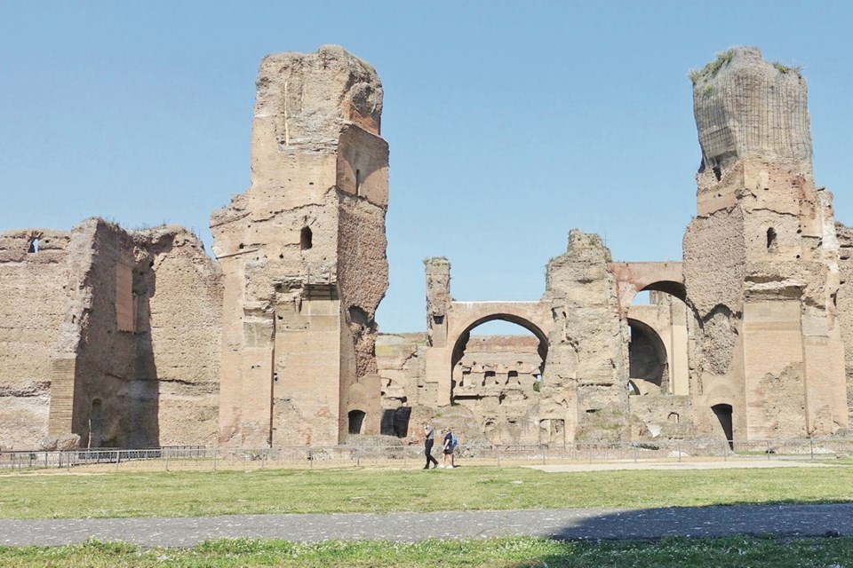 In Rome, the dramatic Baths of Caracalla are a 10-minute walk from the tourist-mobbed Colosseum.