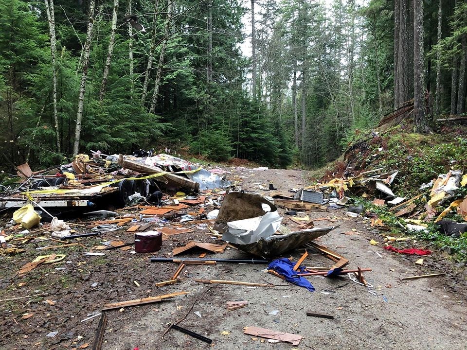 Explosion debris