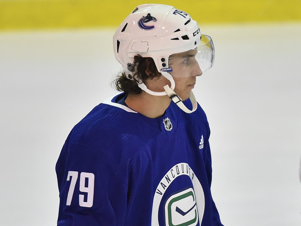 Karel Plasek at the Canucks 2019 prospect development camp.