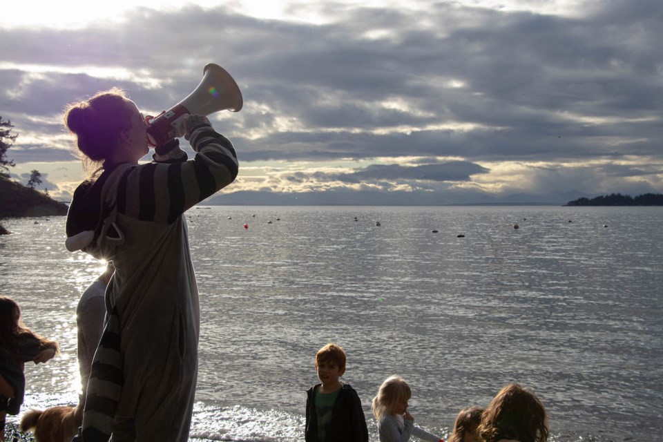 Kelly Miller of Bowen Island Tattoo Shop is the perennial organizer of the Polar Bear Swim.