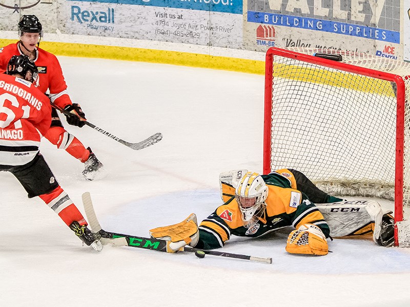 Powell River Kings’ goaltender Thomas Wardle