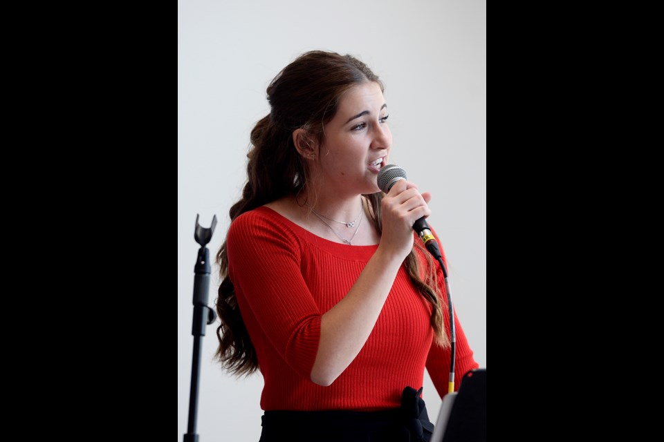 Elizabeth Irving entertains visitors.
