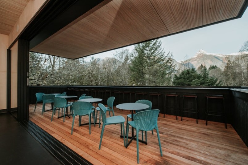 A view of Alpha Mountain from Fergie's new outdoor patio.