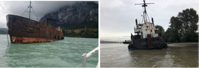 The Coast Guard is taking action to remove the MV Spudnik from the Fraser River near Surrey, BC.