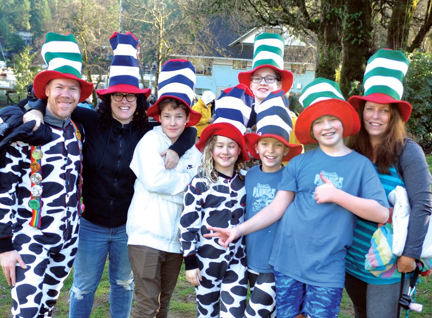 The Cat in the Hat team: Dan Hardy, Katie Adams, Micah Hardy, Ellie Hardy, Jacob Hardy, Katia McEvoy, Klein McEvoy and Sarah Adams.