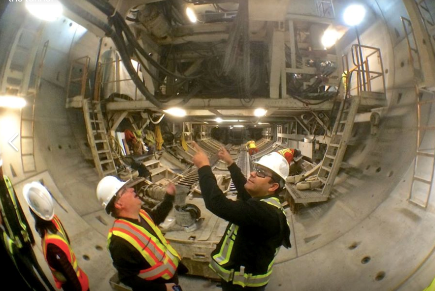 Ardalan Ebnoddin-Hamidi was an engineer who worked on the Evergreen Line tunnel. Here he is, right,