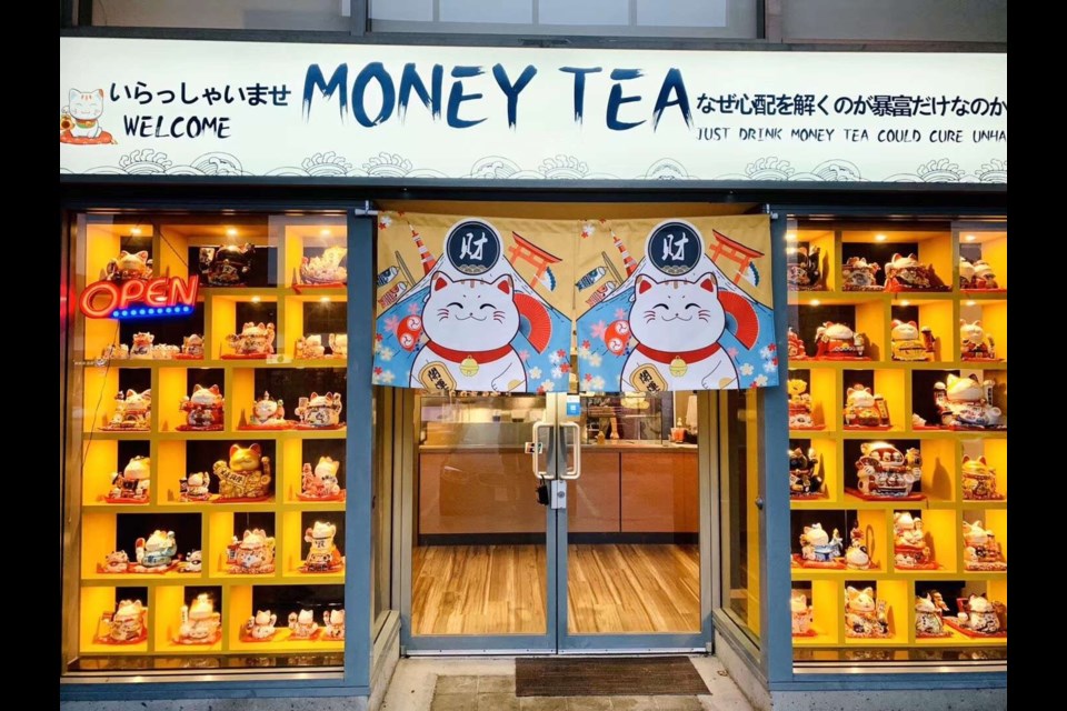 Money Tea has 50 lucky cats wishing customers good fortune. Nono Shen photo