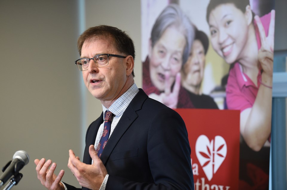 Health minister Adrian Dix was among politicians who spoke at the Jan. 10 event. Photo Dan Toulgoet