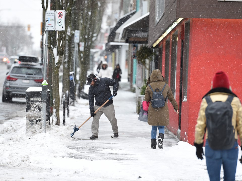 Environment Canada expects several weather systems to bring snow to the south coast this week. Photo