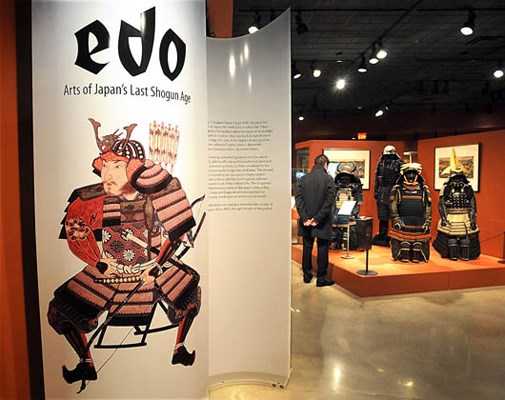 With dance and a bit of swordplay, the Consulate General of Japan Hideki Ito and the Acting Mayor of Richmond Ken Johnston officially opened Edo: Arts of Japan's Last Shogun exhibit at Richmond Museum Thursday night. An extraordinary collection of art created from 1603 to 1868, when the last shogun family, the Tokugawa, ruled Japan.