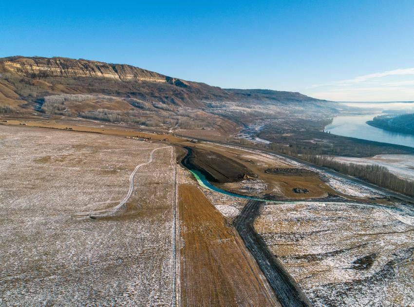 The eastern end of the Cache Creek segment of Highway 29, December 2019. This section of highway will be replaced with a new two-lane, 4.6 kilometre highway, including a 600-metre bridge.