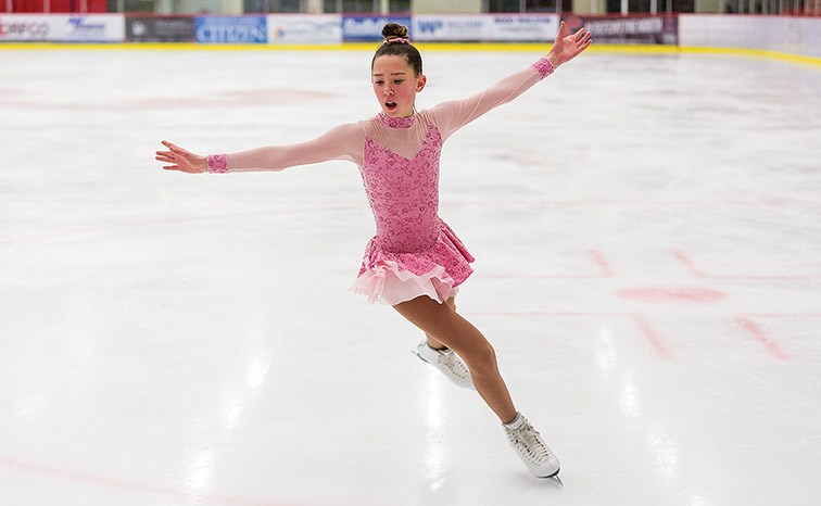 Citizen Photo by James Doyle. Katelynn Grant of the Quesnel Figure Skating Club skates in the STAR 5 U13 Women Free Program on Saturday afternoon in Kin 1 while competing in the 2020 CNCR Regional Championships.