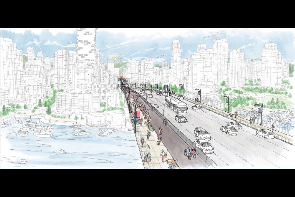 A rendering of Westside Plus — the the preferred option for the redesign of Granville Bridge.