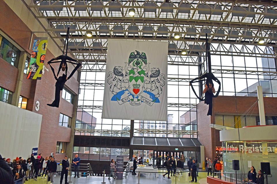 Douglas College held a ceremony Tuesday morning to unveil its first-ever coat of arms, as it enters its 50th year in operation. PHOTO CONTRIBUTED
