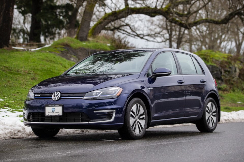 The 2020 Volkswagen e-Golf is in many ways visually indistinguishable from a gas-powered Golf.