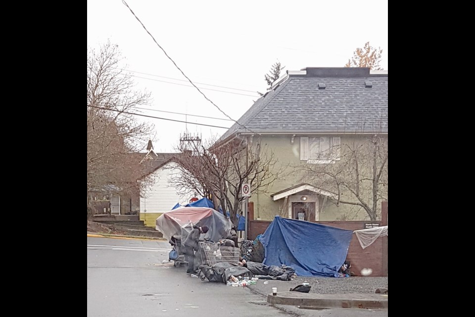 A growing number of tents on a portion of Wesley Street in downtown Nanaimo has raised safety concerns.