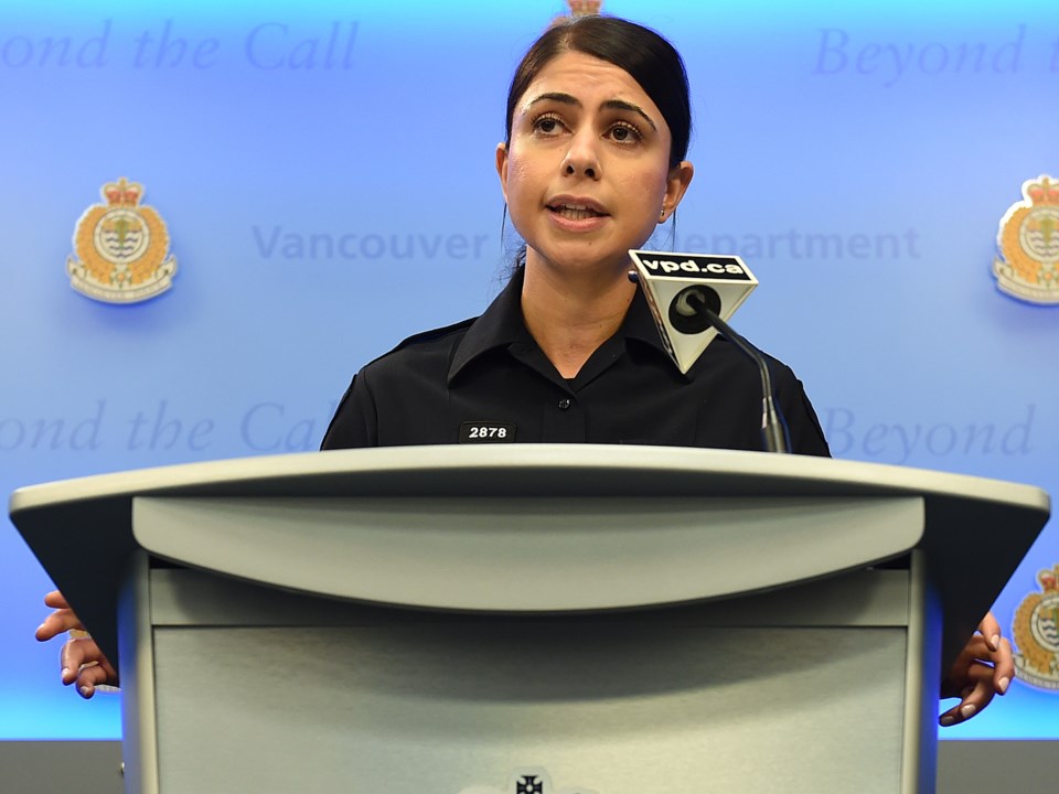 Vancouver Police Department spokesperson Const. Tania Visintin briefed reporters on Vancouver second