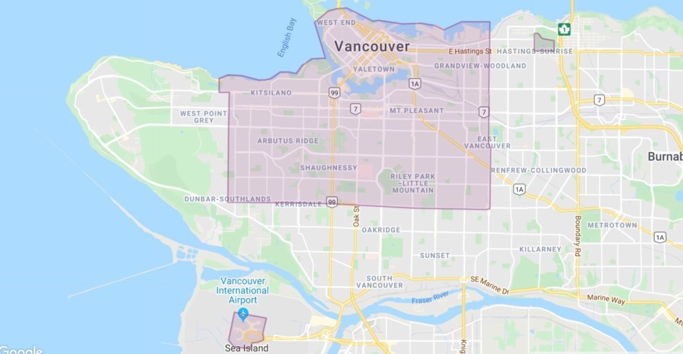 Lyft's current travel zone in Vancouver. Screen grab Lyft