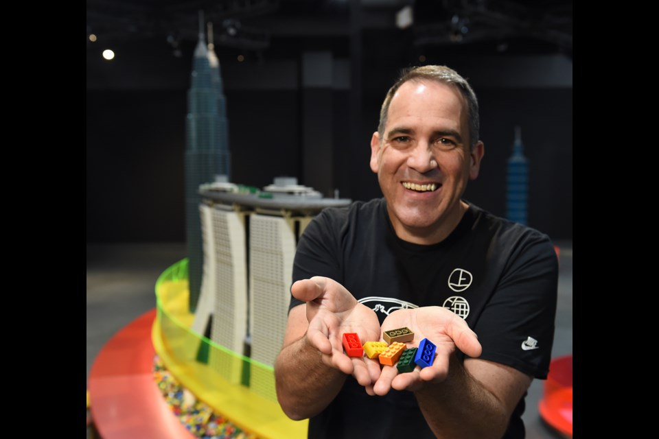 One of 14 Certified LEGO Professionals in the world, Ryan “The Brickman” McNaught brings his imposing structures to Vancouver’s Science World for the Towers of Tomorrow exhibit. Photo Dan Toulgoet