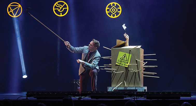 Citizen Photo by James Doyle. Young & Strange perform one of their illusions on Sunday evening at CN Centre during Champions of Magic.