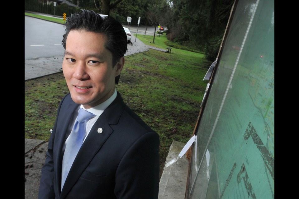 District of West 鶹ýӳCoun. Marcus Wong, seen here before a vote on his January 2020 motion to scrub discriminatory land titles. | Paul McGrath, North Shore News files