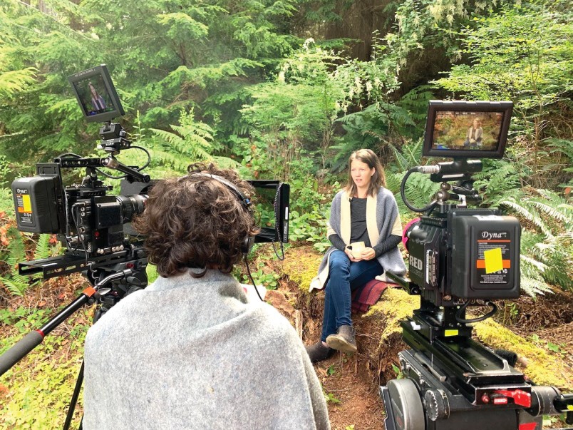 Stanka Oben films Harmony Shire during the production of the Obens' new film.