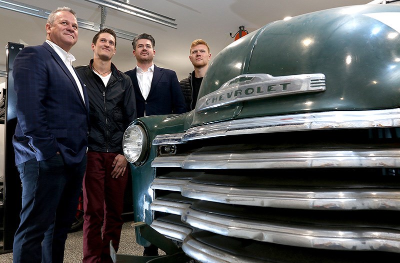 Coquitlam realtor Colin Colpitts' affinity for cars is about to get more serious — and faster — than the '47 Chevy pickup he's restoring. Colpitts (second from right) is teaming up with Langley businessman Ewen Dobbie and drivers Mitch Egner and Andrew Dobbie, to launch the first Canadian team in the F3 Americas racing series that is a little cousin to Formula 1.