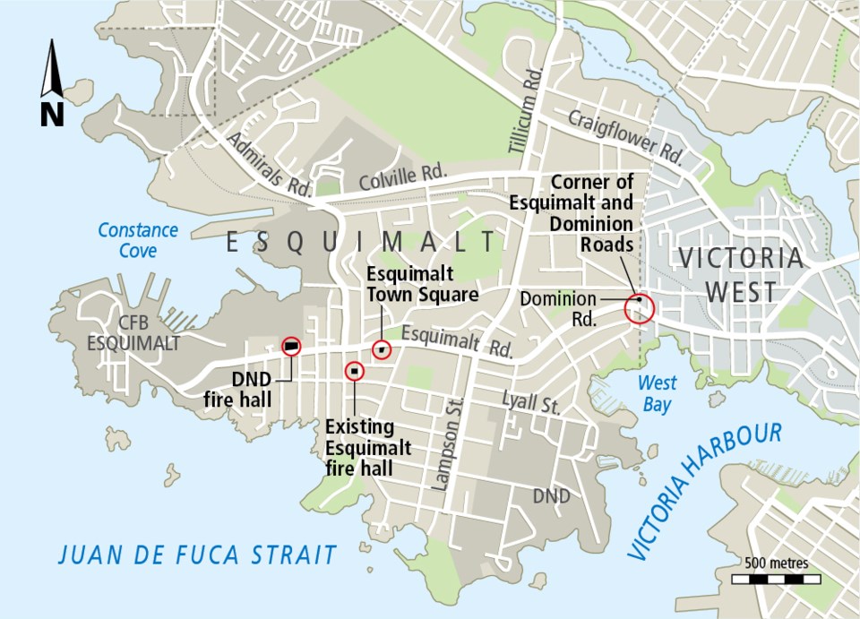 Map Esquimalt fire halls