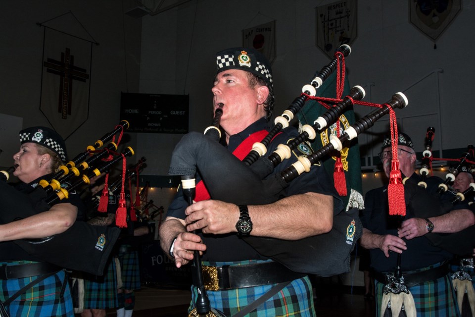 For the 46th consecutive year, the Delta Police Pipe Band honored Scotland’s favoured son and poet, Robbie Burns, by hosting their Robbie Burns dinners, this year to almost 800 guests over two nights (Jan. 24-25) at Sacred Heart Church in Ladner.