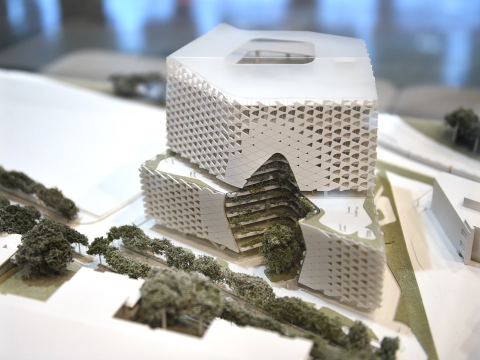 A model of the new building. Construction coudl start in September. Photo Dan Toulgoet